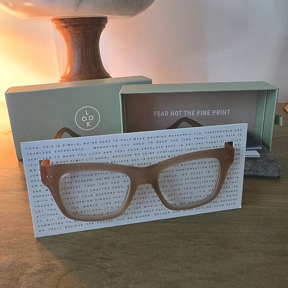 LOOK Amber Brown Women’s Reading Glasses - Classic Amber Frame